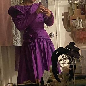 1980’s VINTAGE UNION MADE bright purple dress